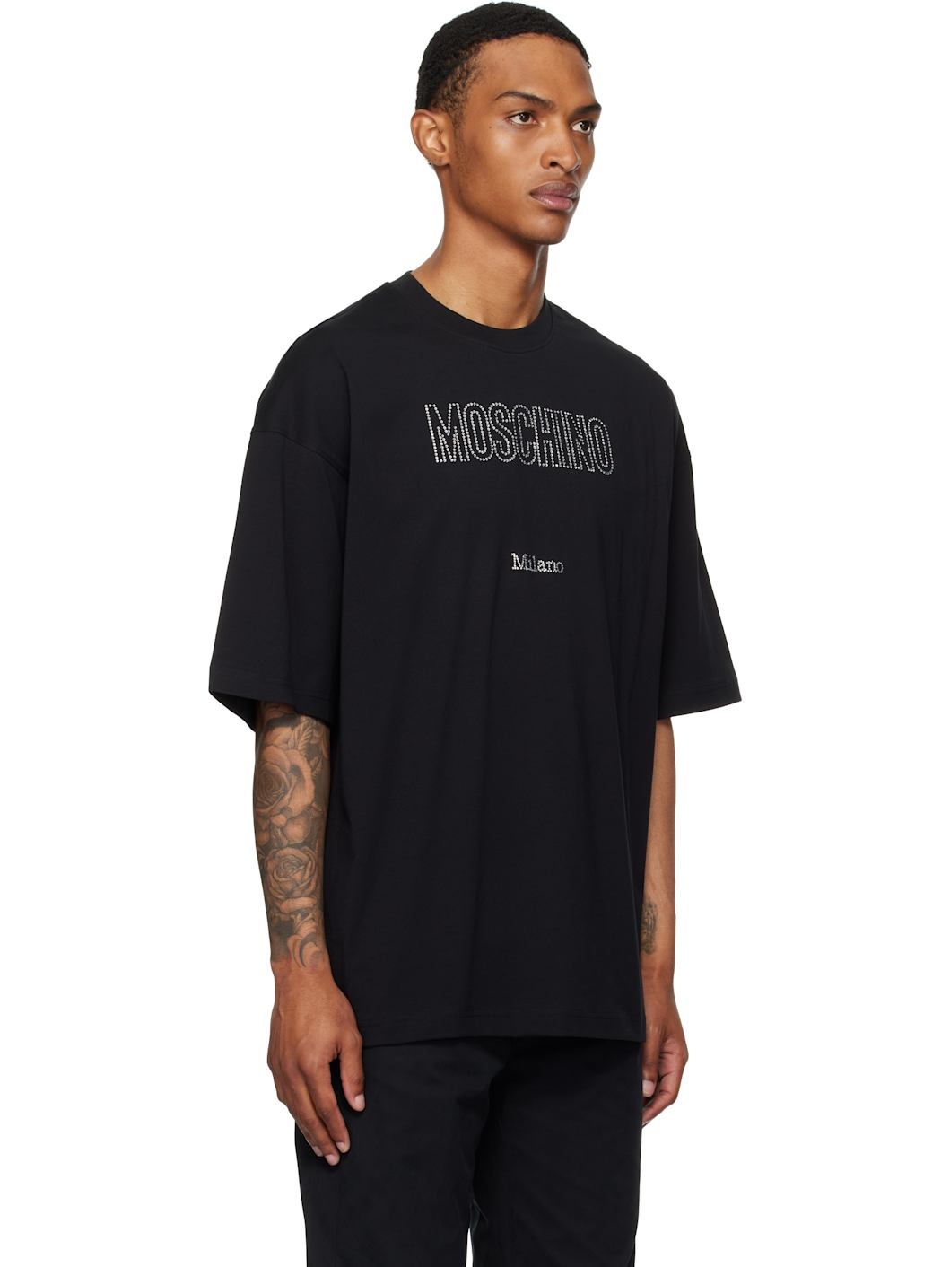 Black Organic Decorated T-Shirt - 2