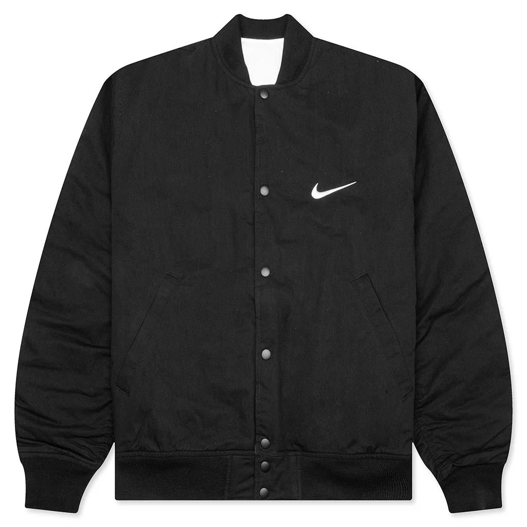 NIKE X STÜSSY REVERSIBLE VARSITY JACKET - BLACK/SAIL - 1