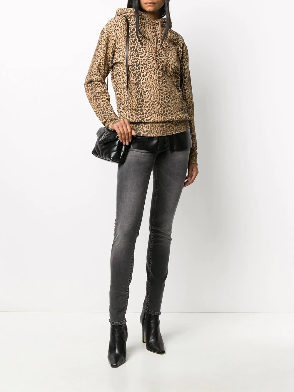 leopard print zip-up hoodie - 2