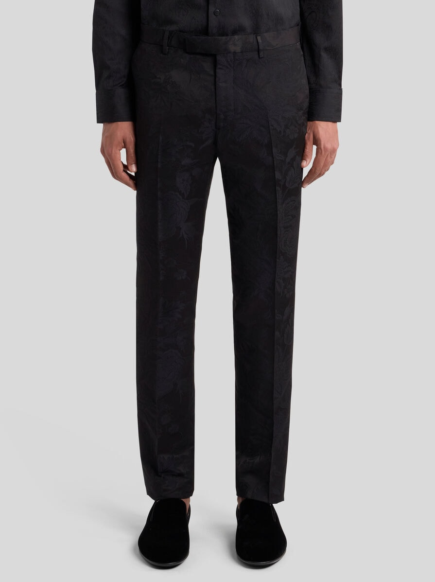 WOOL-BLEND JACQUARD TROUSERS - 2