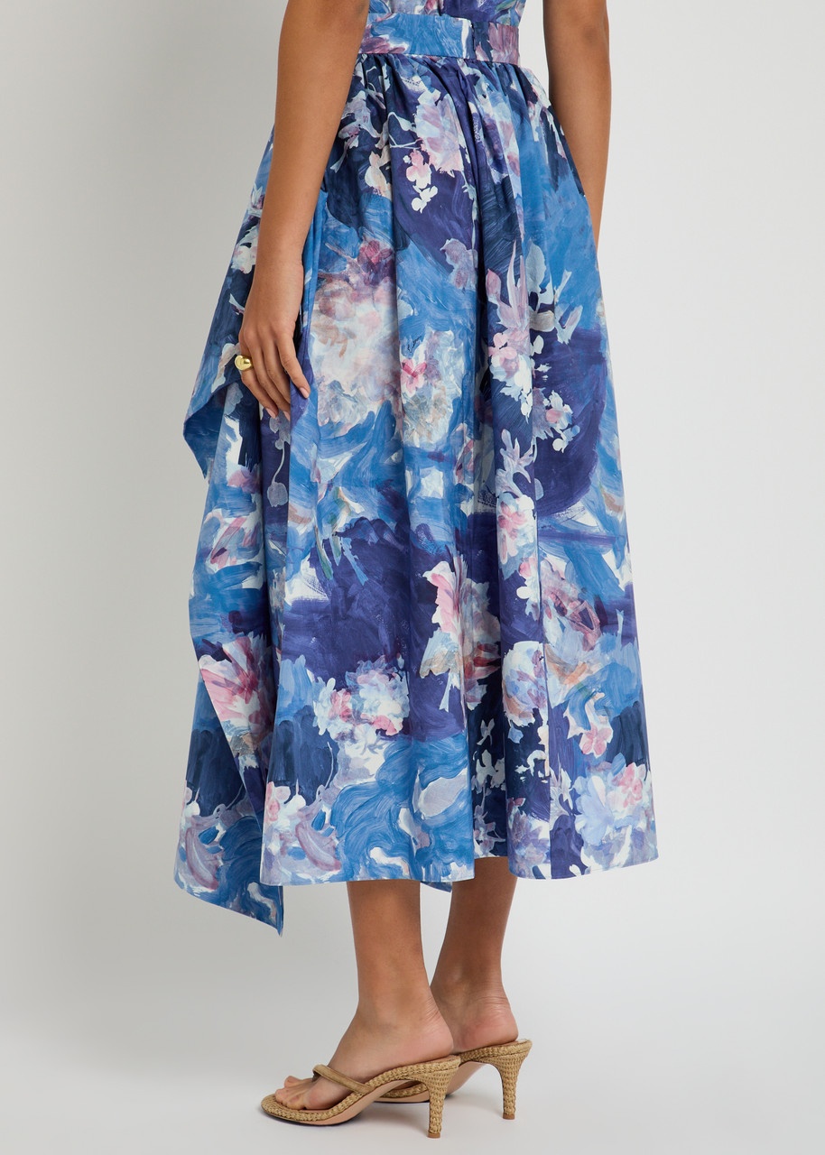 Erdem Floral-print Cotton-poplin Midi Skirt - 3