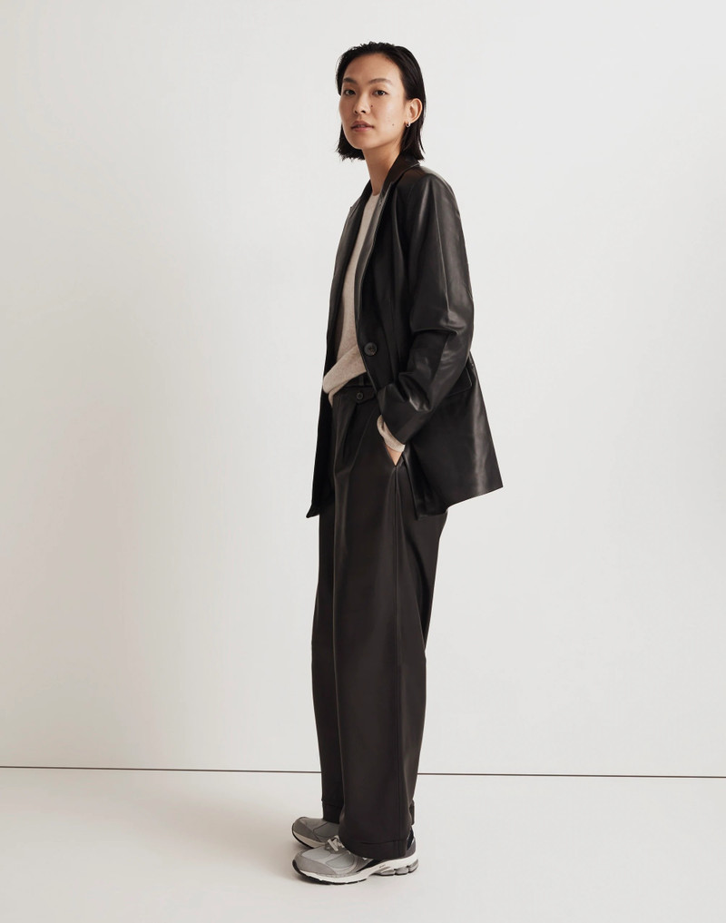 The Bedford Oversized Blazer in Leather 3