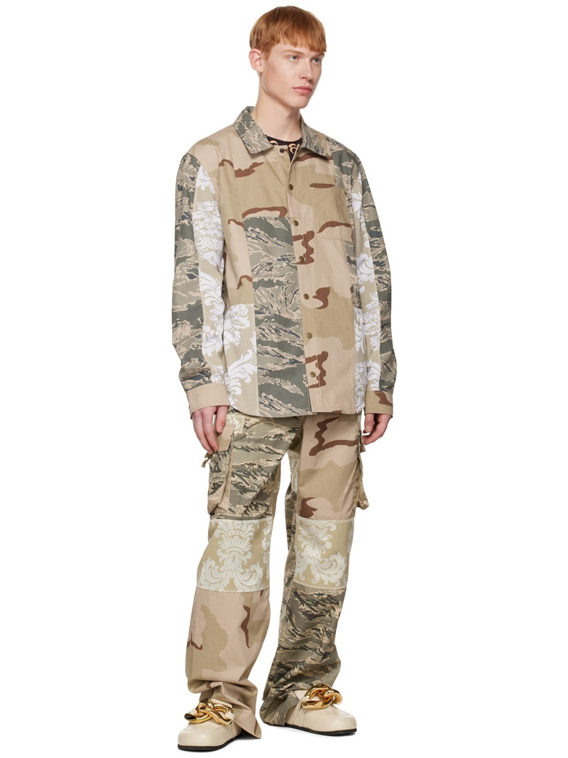 Marine Serre camouflage 인쇄 panelled 셔츠 재킷 outlook