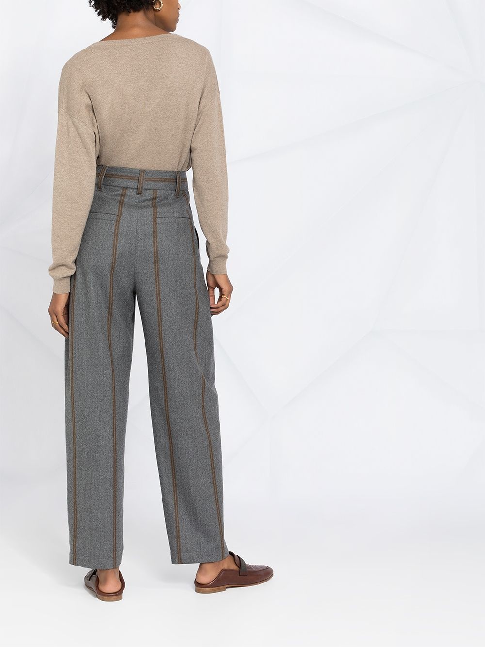 striped tapered trousers - 6