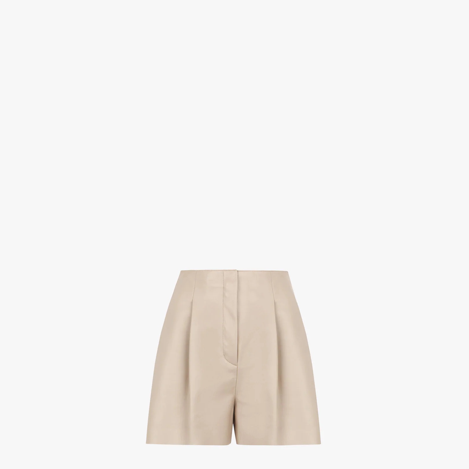 Beige nappa leather shorts - 1