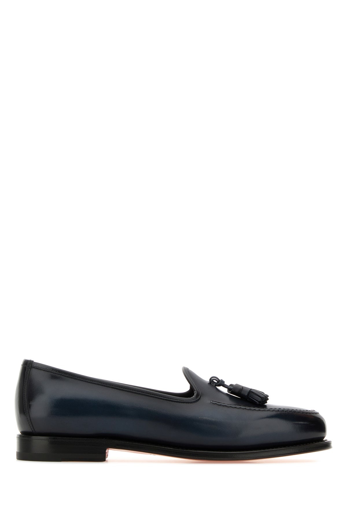 Dark blue leather Andrew loafers - 1