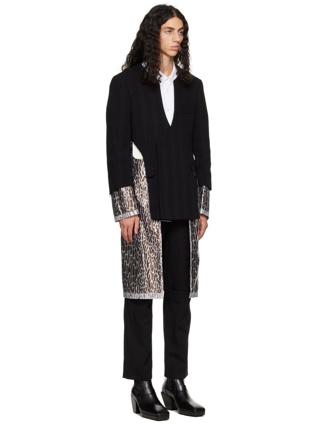 Black & Brown Layered Coat - 2