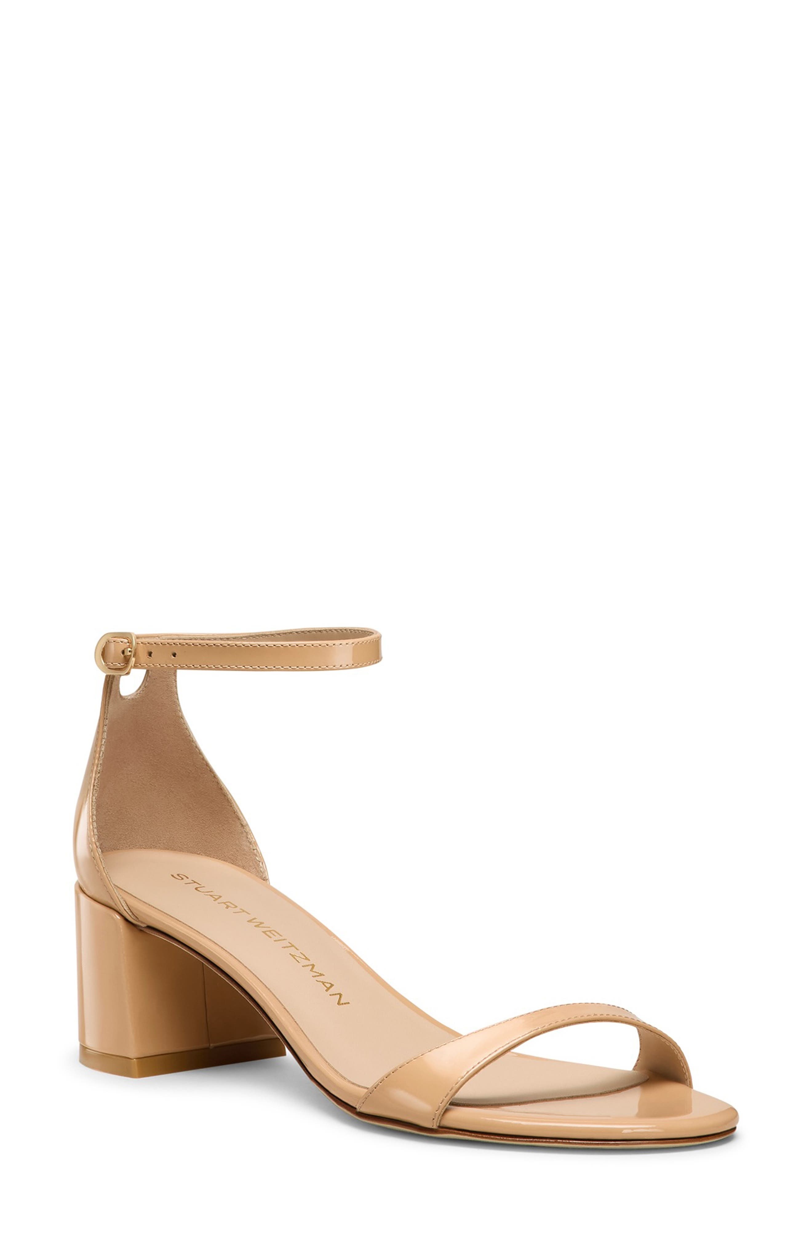 Stuart Weitzman Nudist Block Heel Sandal in Adobe at Nordstrom - 1
