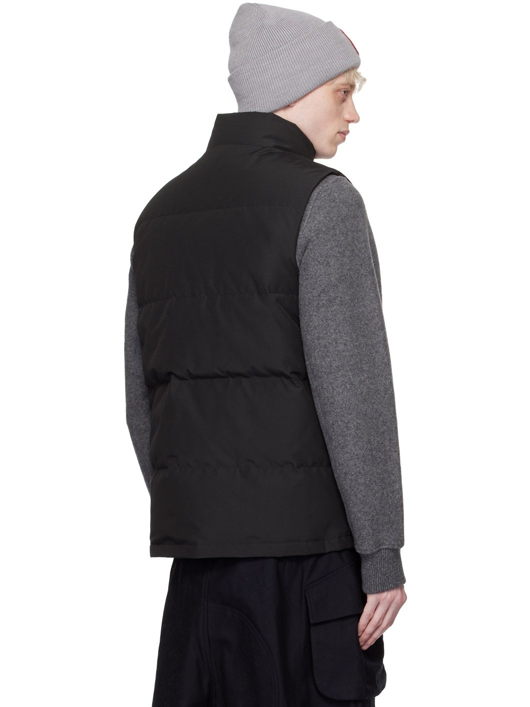 Black Freestyle Crew Down Vest - 3