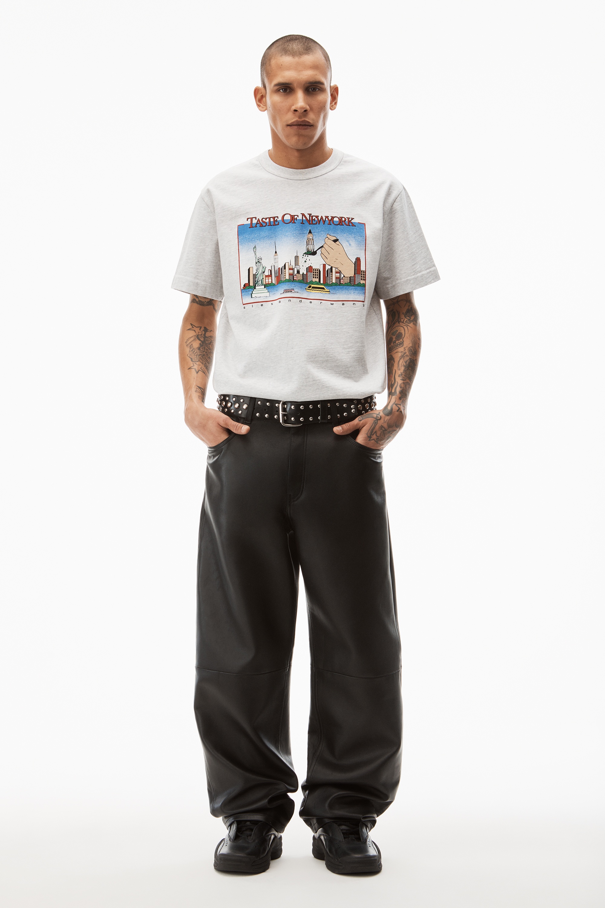 Alexander Wang Track Pants In Satin Faille Jersey in Gray for Men