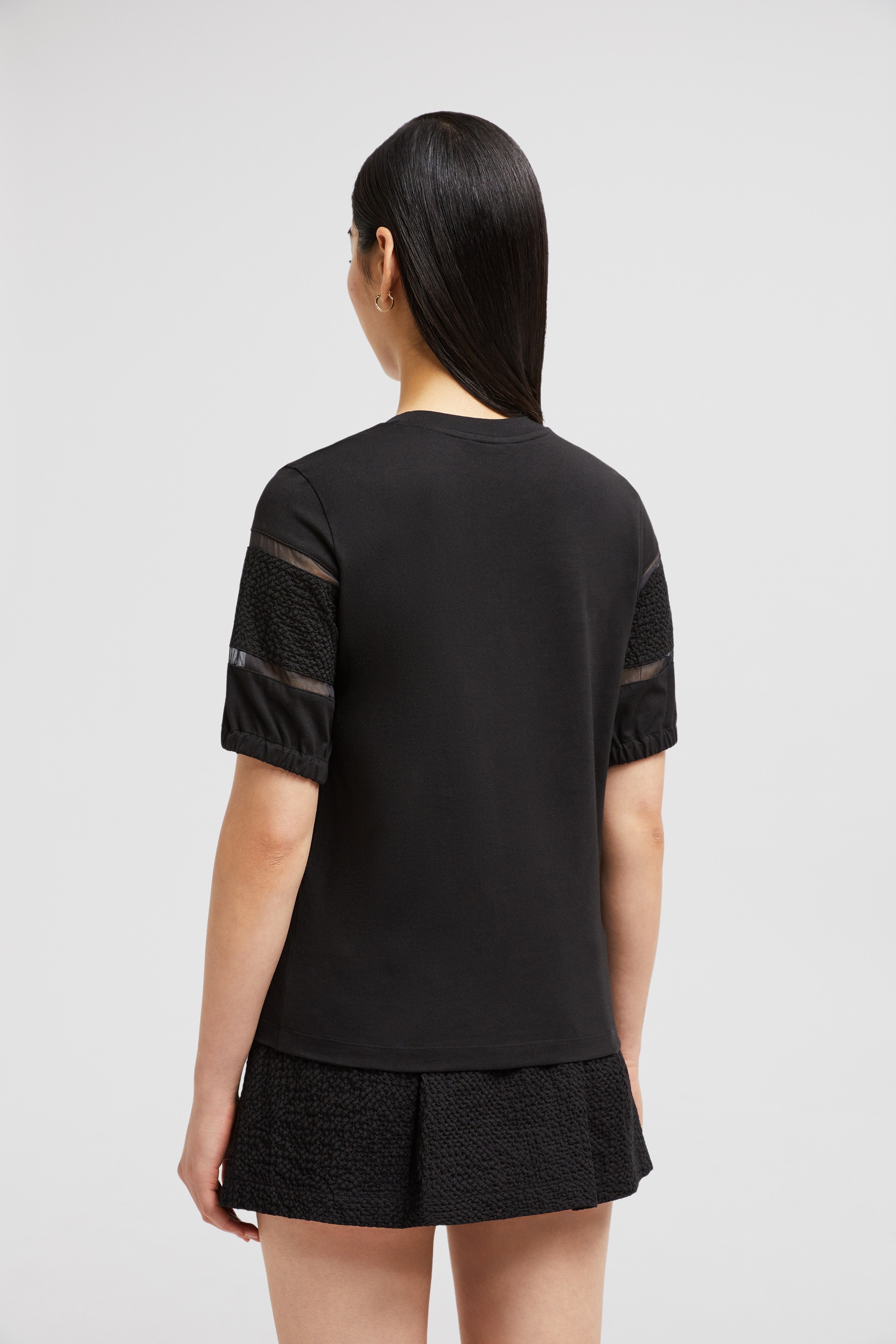 Silk Trim Cotton T-Shirt - 5