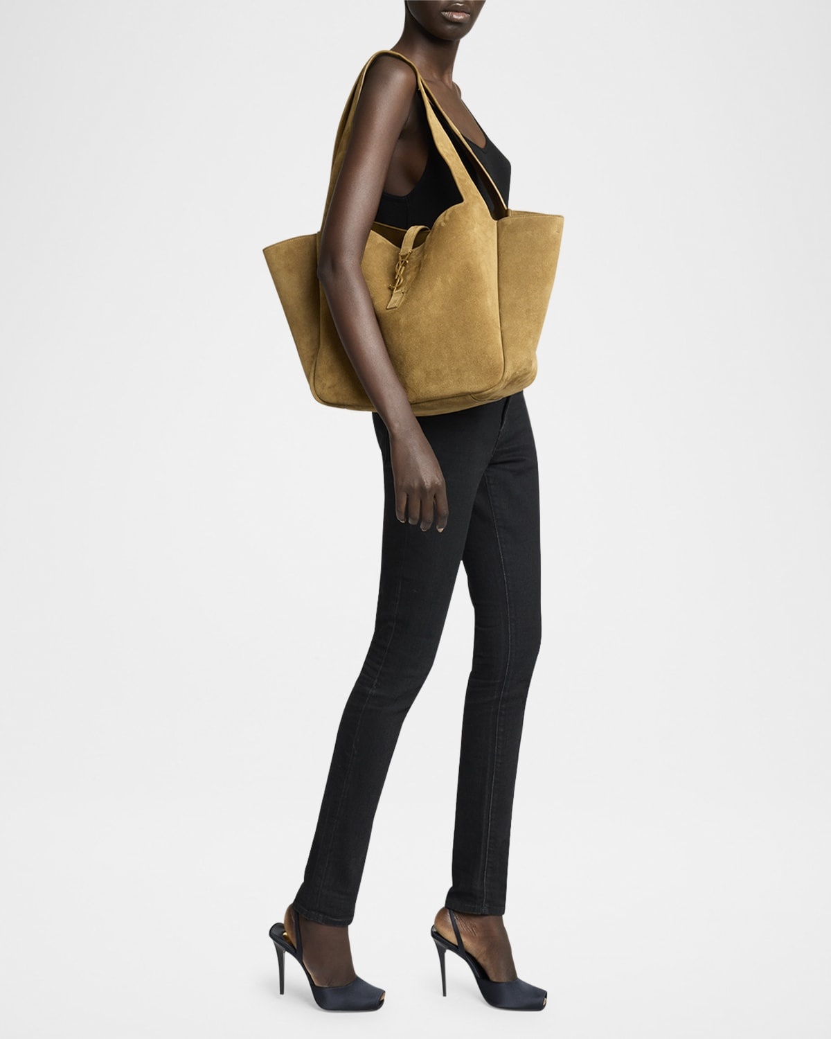 Bea YSL Cabas Tote Bag in Suede - 3