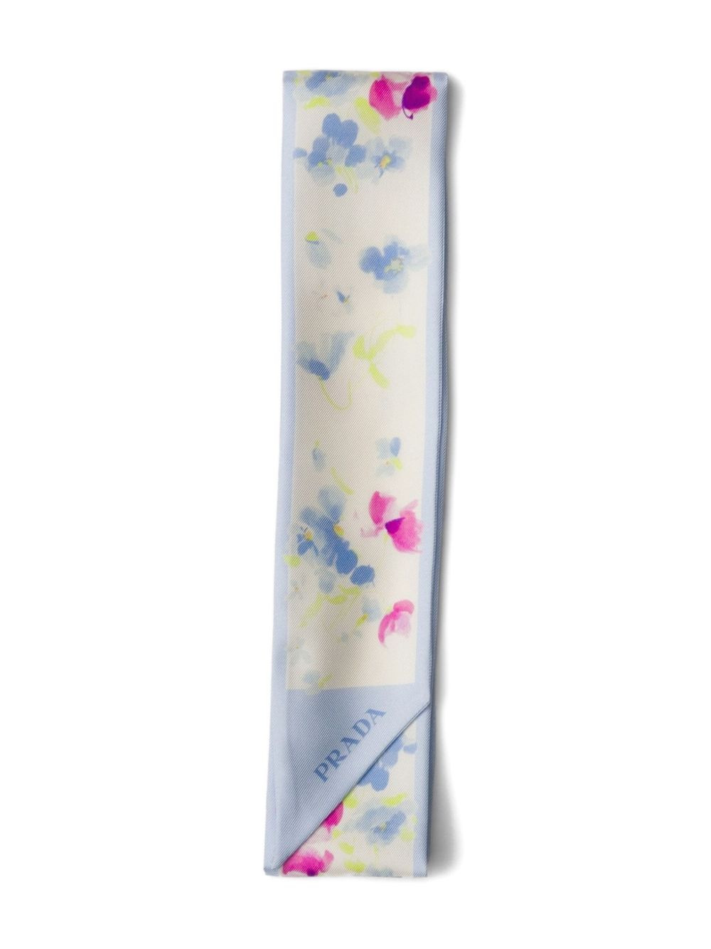 floral-print twill scarf - 3