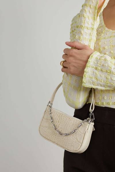 BY FAR Rachel mini chain-embellished patent-leather shoulder bag outlook