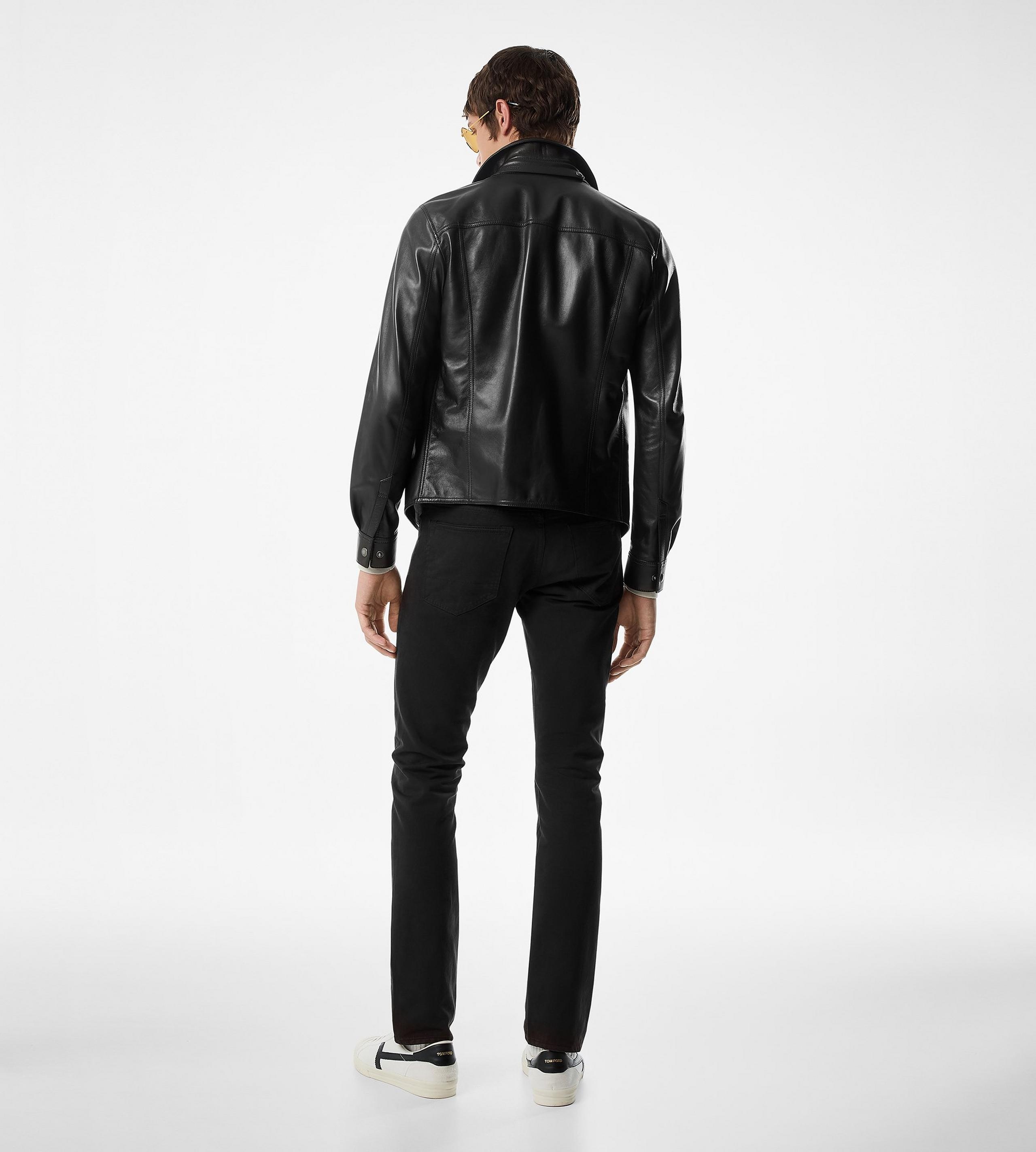 SHINY NAPPA PLONGE SNAP BUTTON OUTERSHIRT - 3