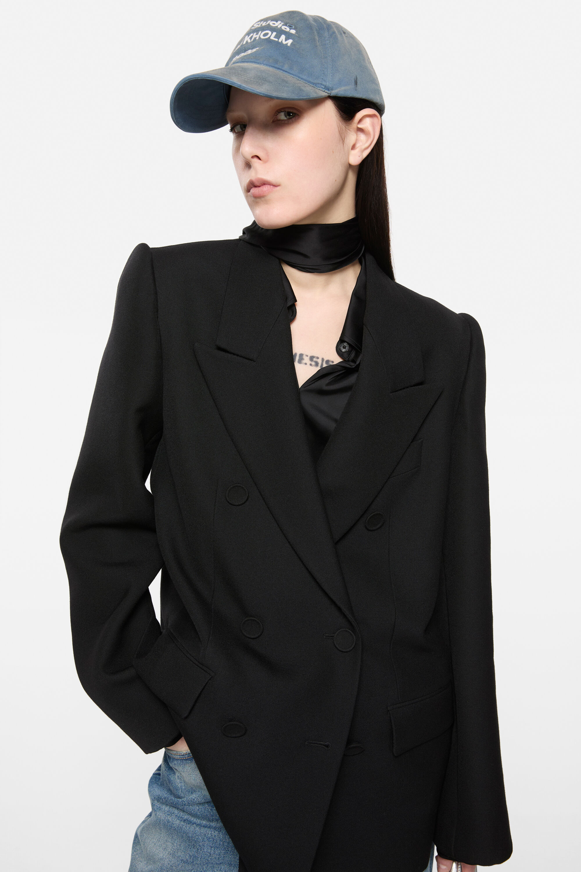 Double-breasted suit jacket - Black - 4