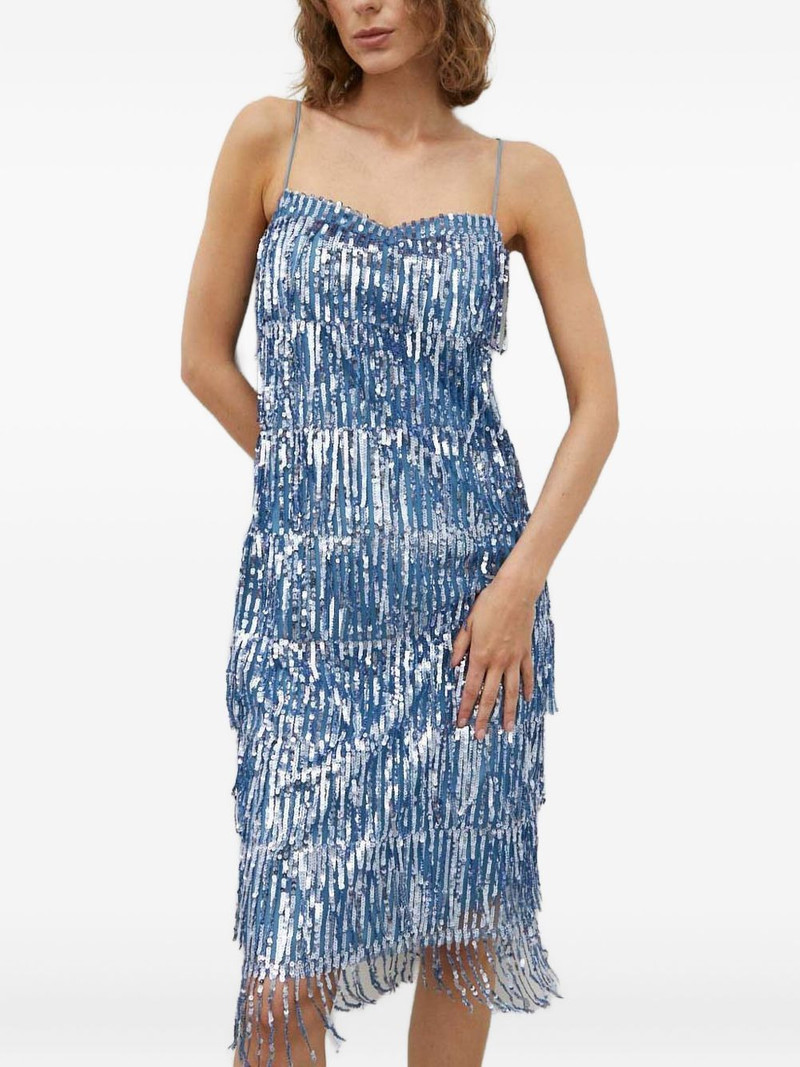 sequin fringed mini dress 1