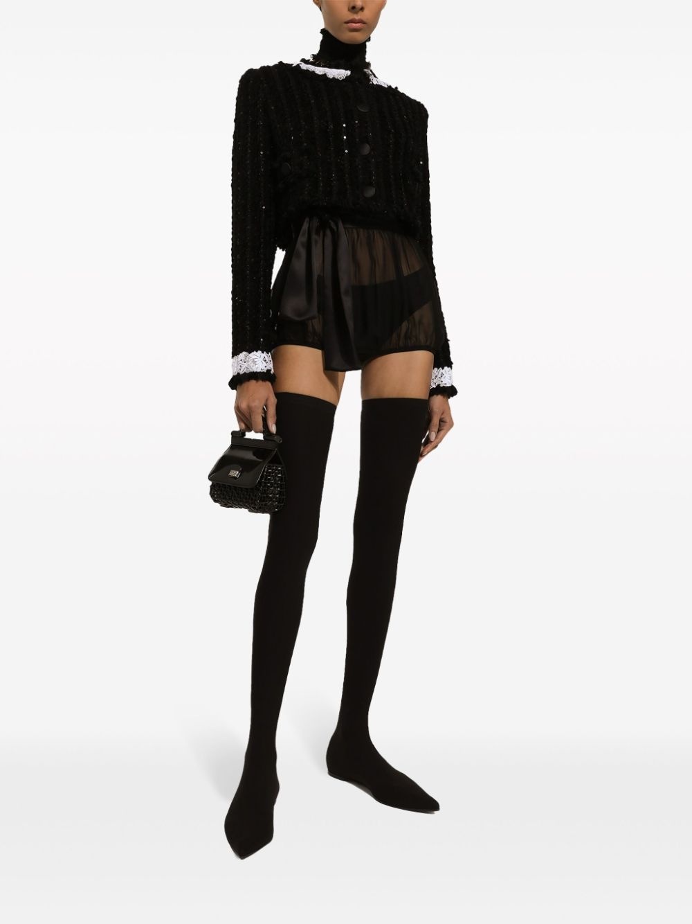 sequin-embellished cropped jacket - 2