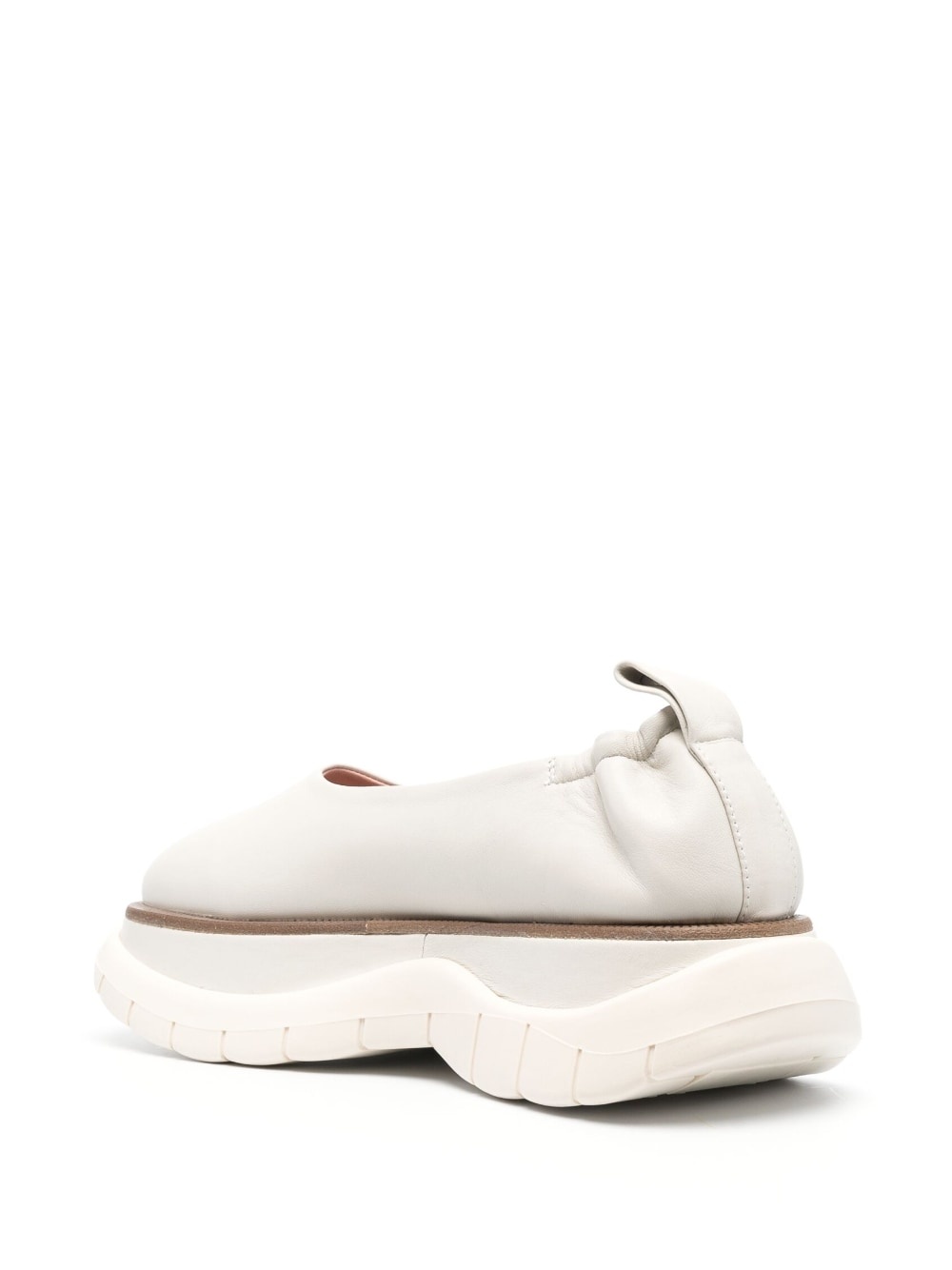 round-toe leather ballerina shoes - 3