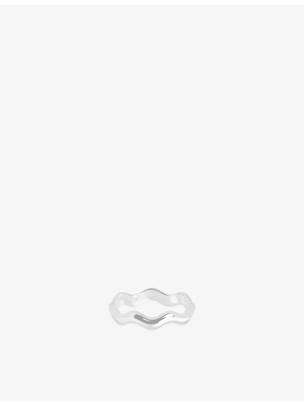 Ripple Rhodium-Plated Sterling Silver Band Ring - 1