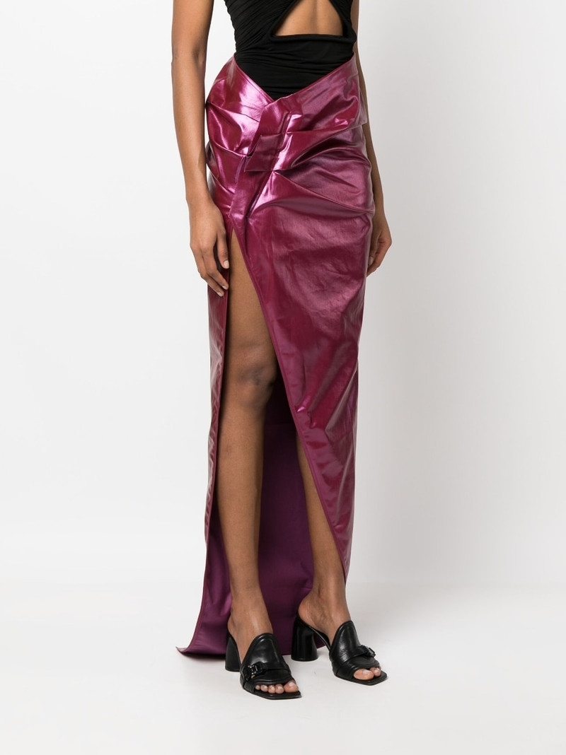 patent-finish draped skirt 3