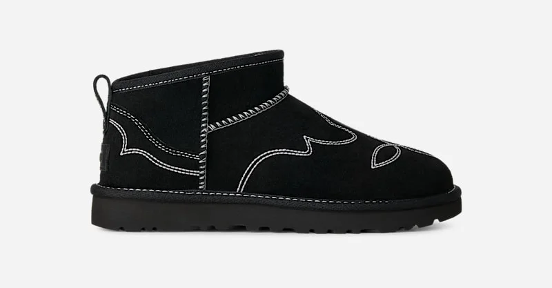 ® Women's Classic Ultra Mini Western Sheepskin in Black - 1