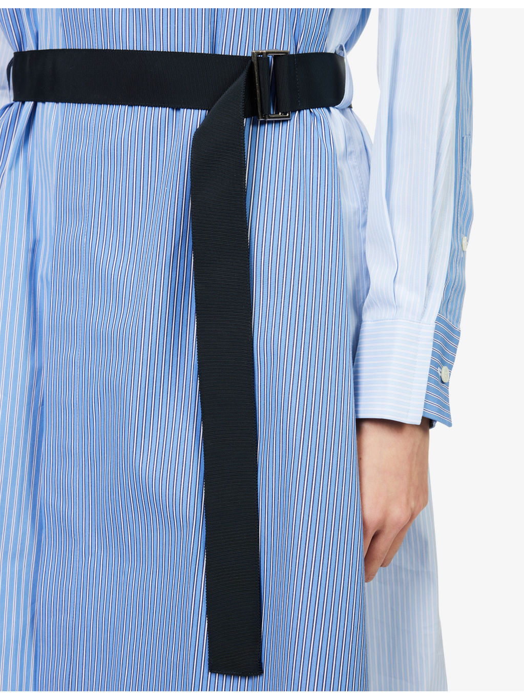 Stripe-Print Belted Cotton-Poplin Shirt Dress - 6