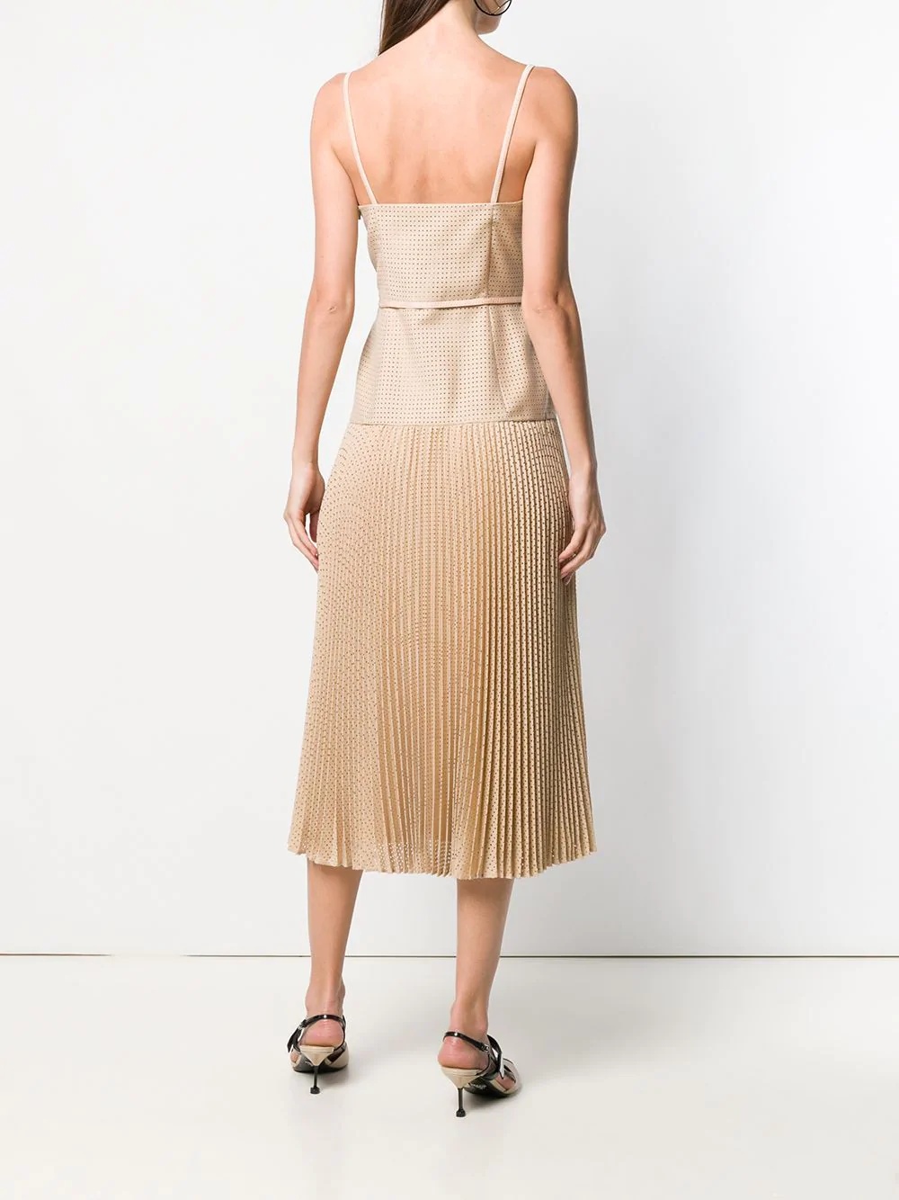 perforated pleated dress - 4