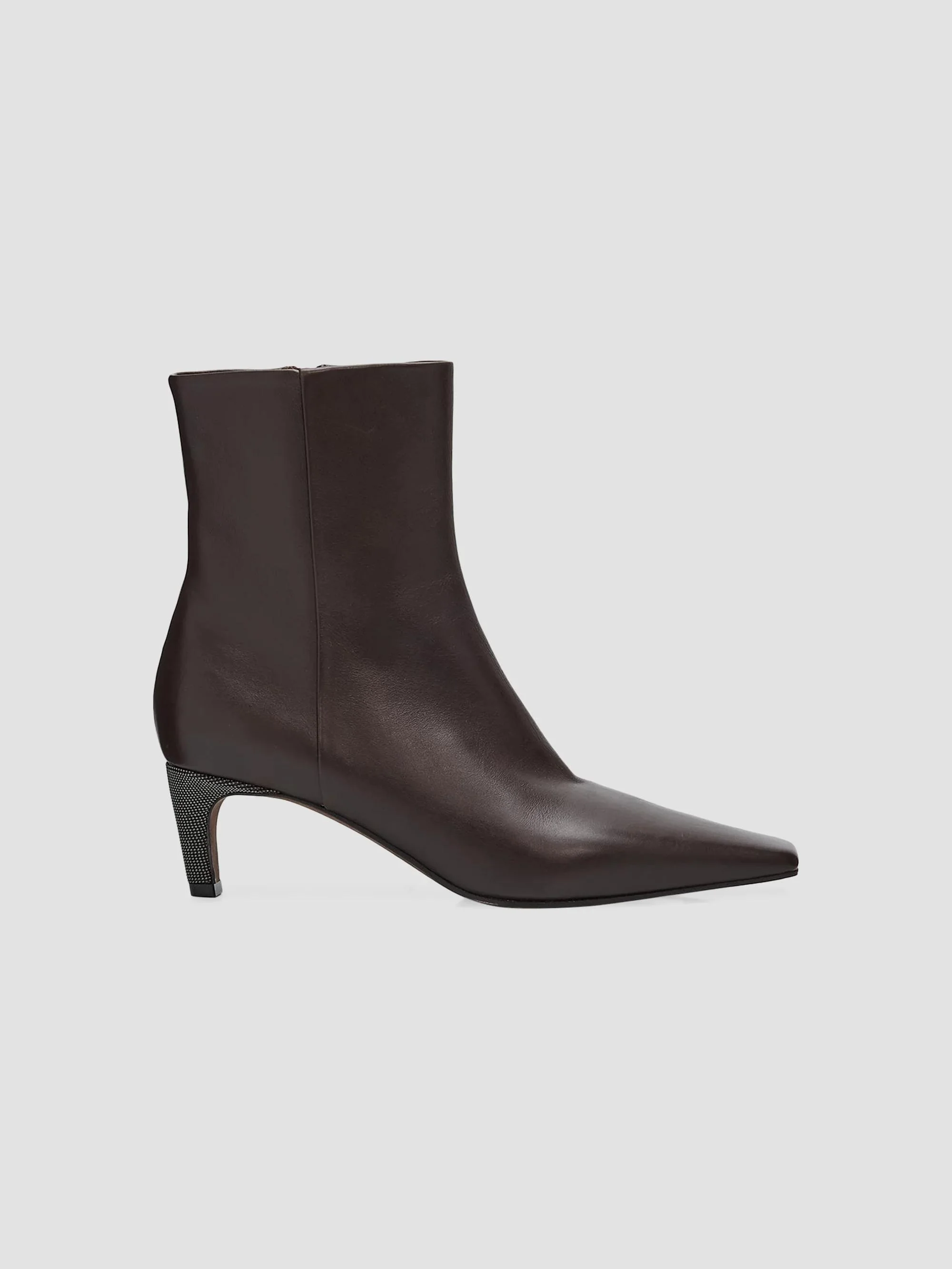 Women's Monili 55MM Leather Ankle Boots - Dark Brown - 1