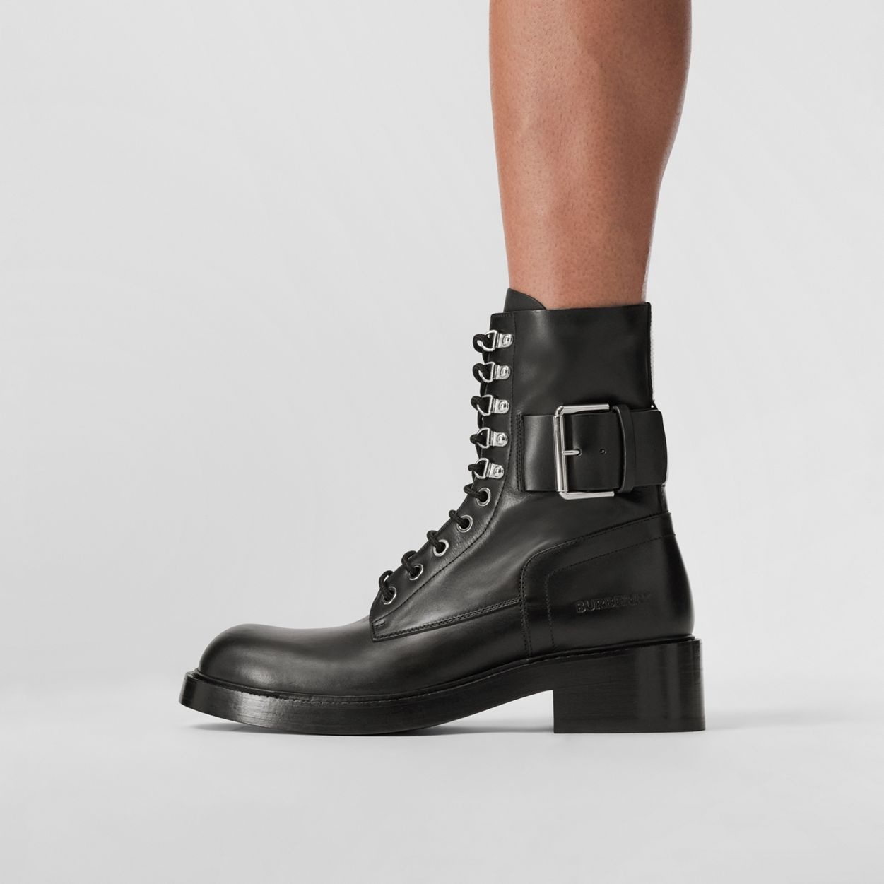Strap Detail Leather Ankle Boots - 3