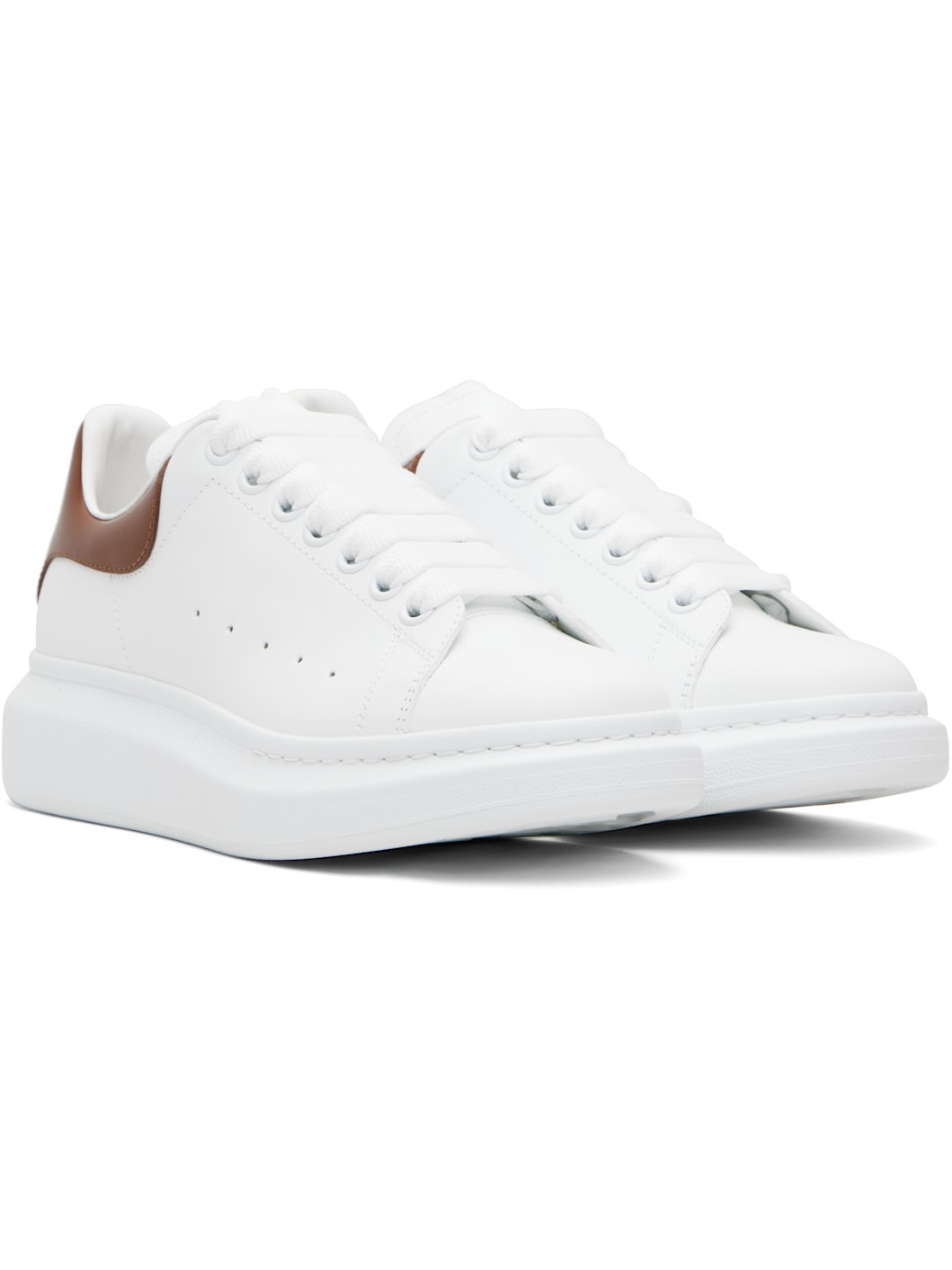 White & Brown Oversized Sneakers - 4