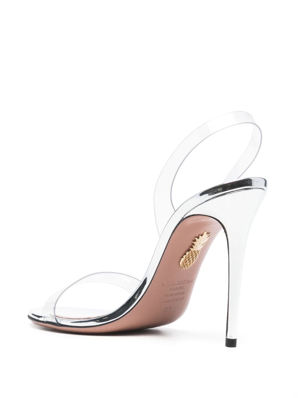 So Nude Plexi 105mm metallic sandals - 6