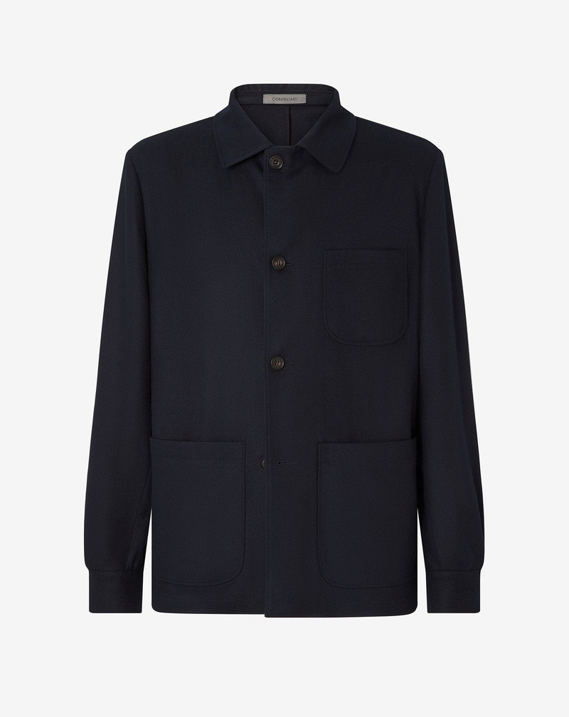 Unlined blue virgin wool jacket 1