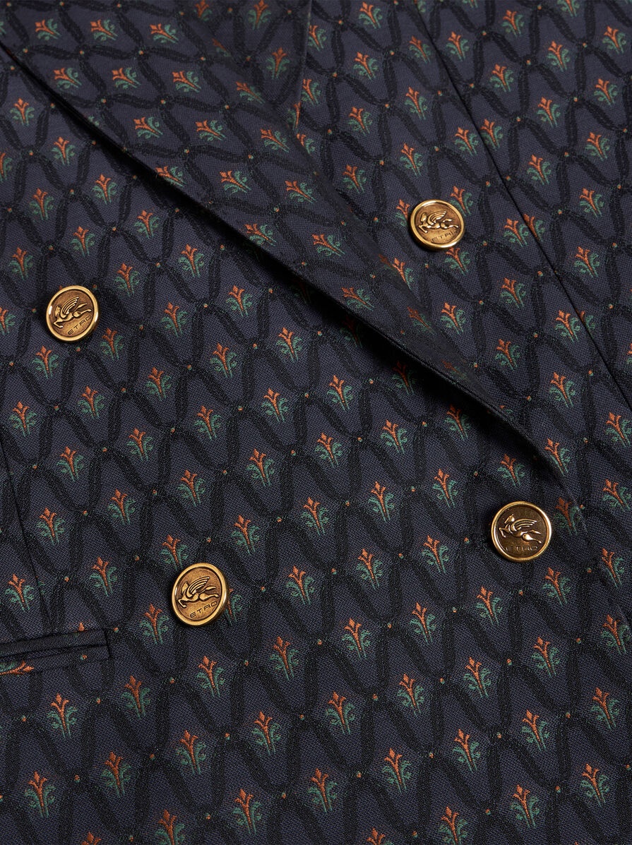 DOUBLE-BREASTED WOOL JACQUARD JACKET - 7