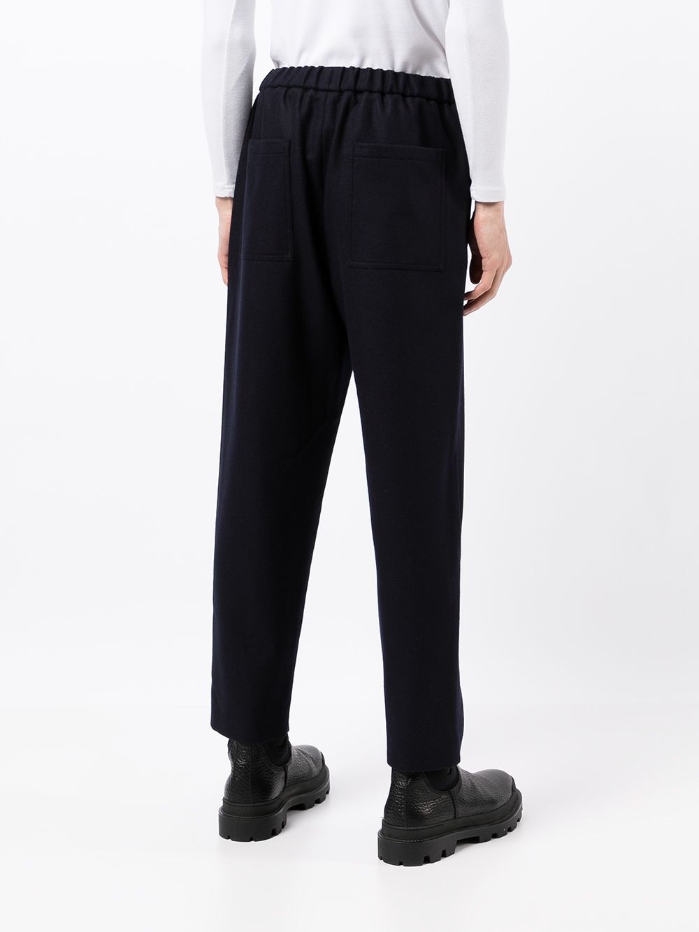 cropped elasticated-waistband trousers - 4