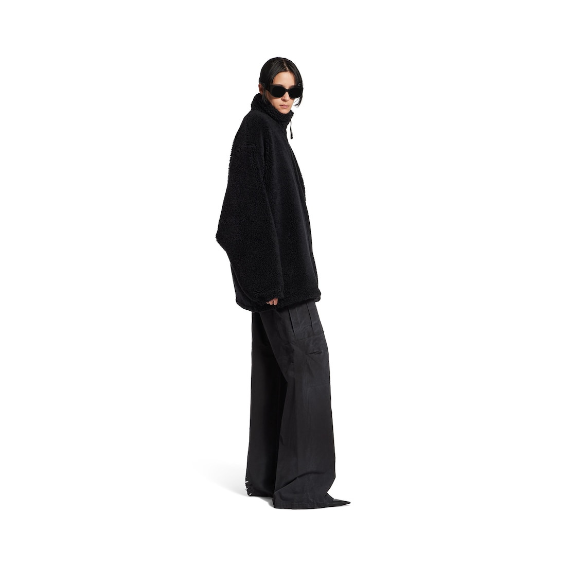 Women's Balenciaga Back Zip-up Jacket in Black - 3