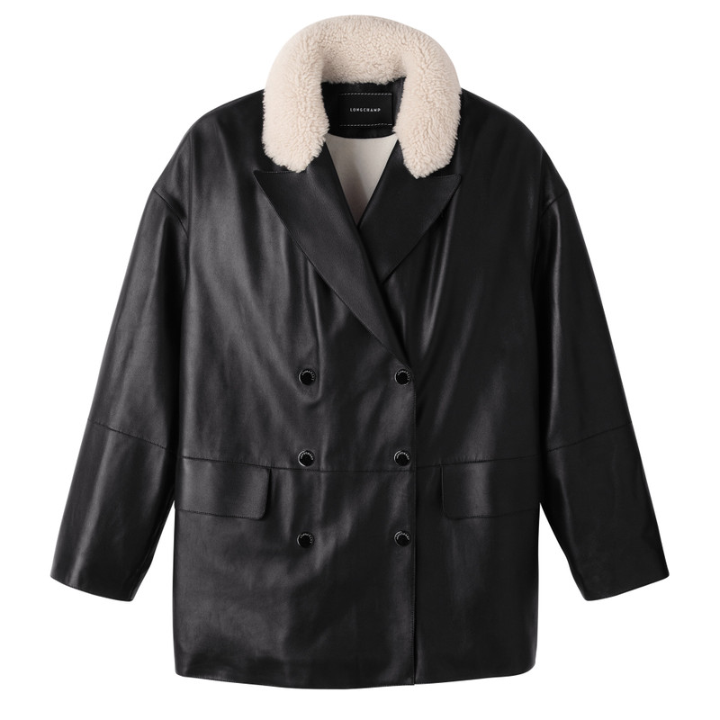Pea coat Black - Leather 1