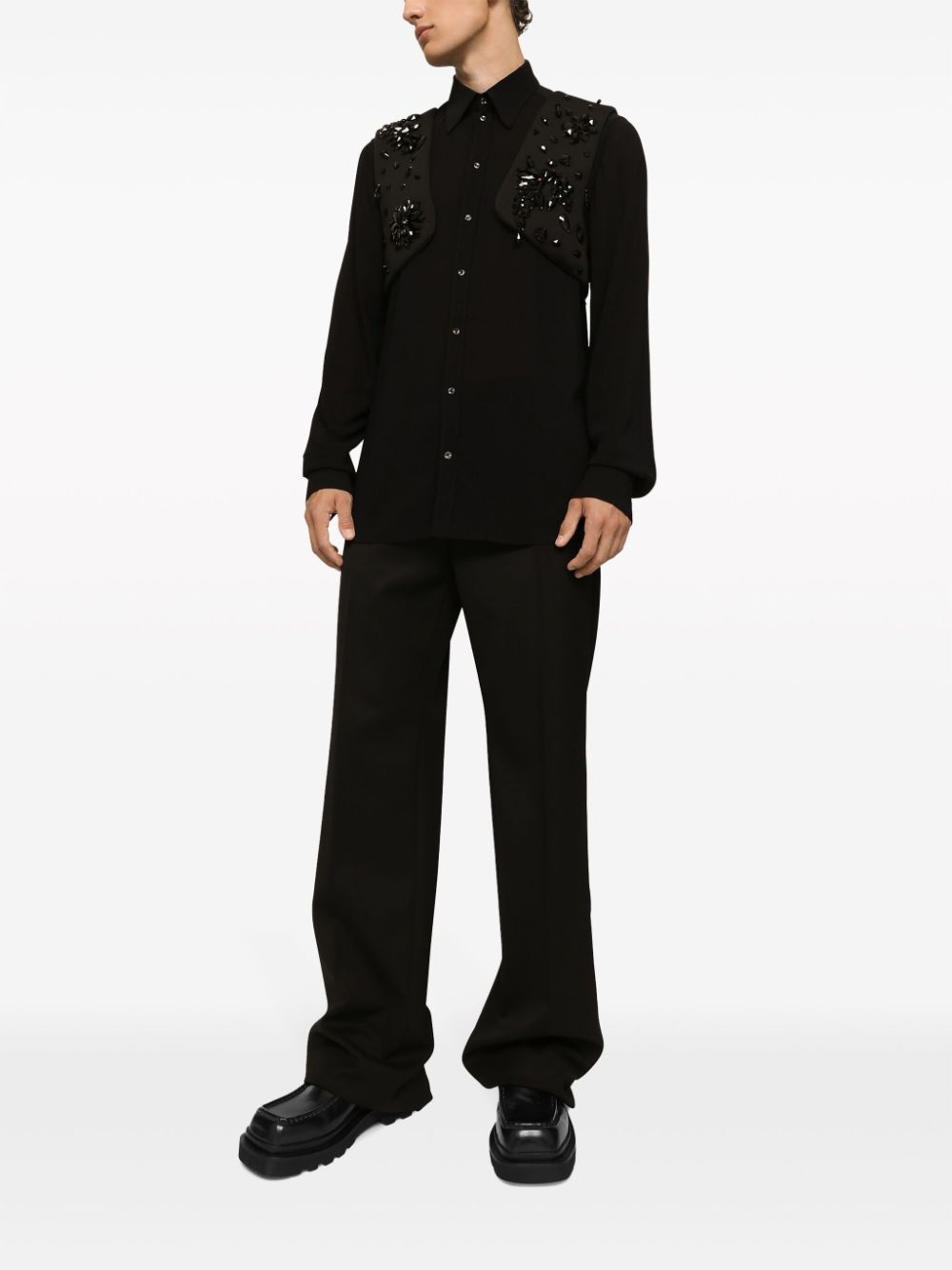 crystal-embellished crop waistcoat - 3