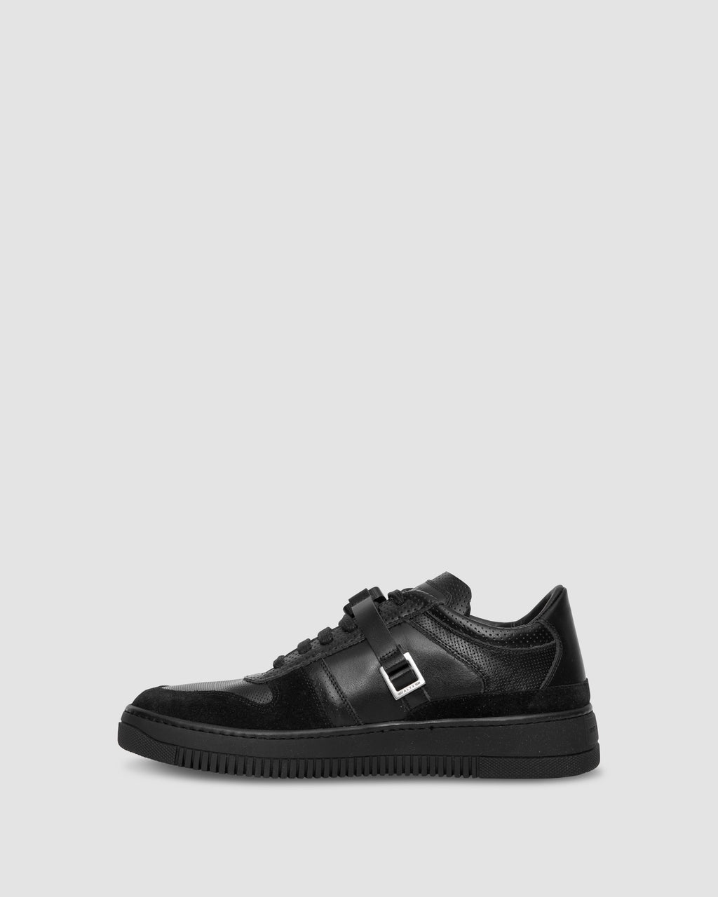 LEATHER BUCKLE LOW TRAINER - 3