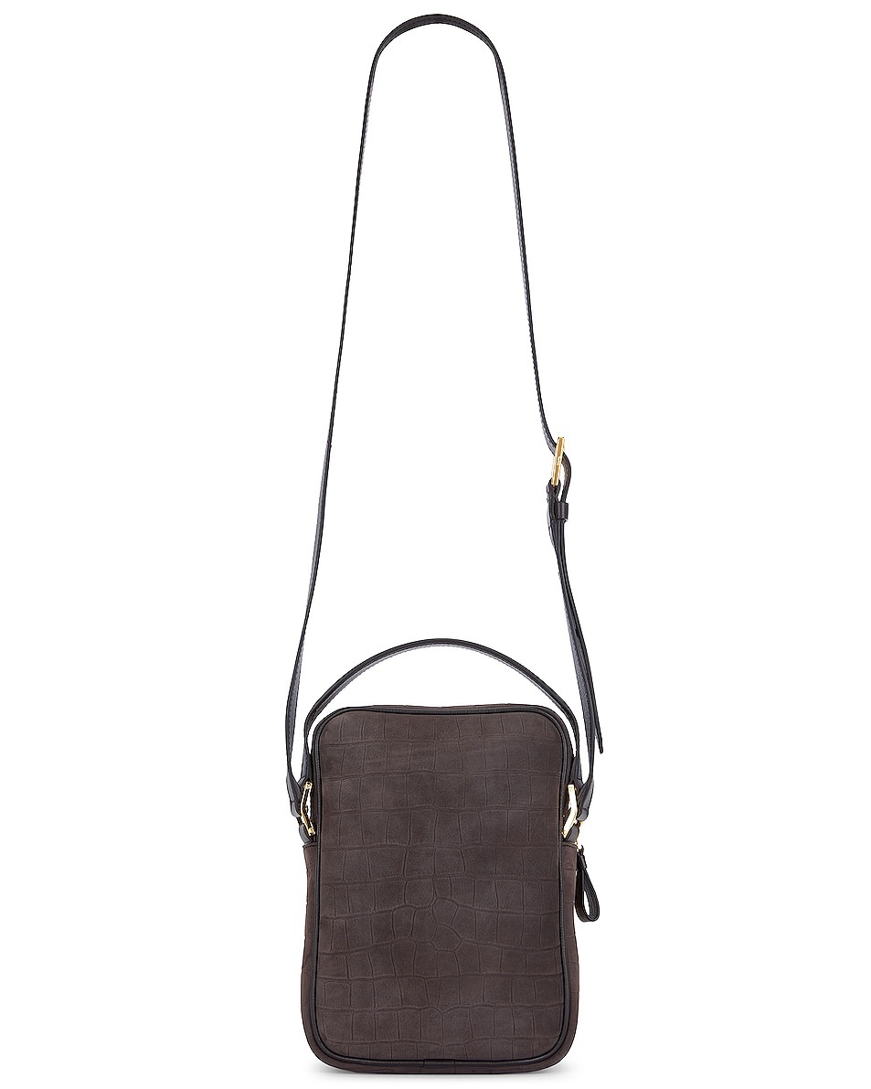Stamped Croc Small Double Zip Messenger - 2