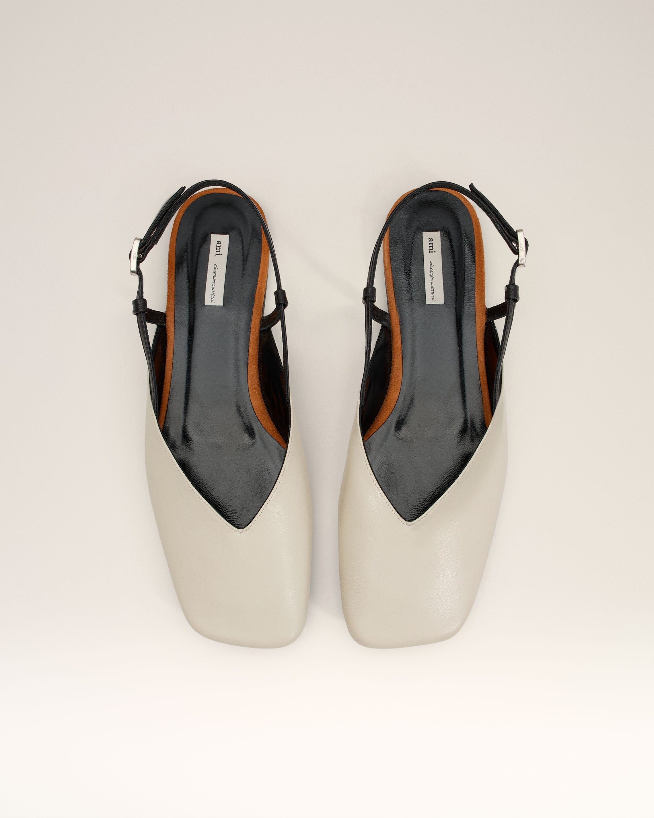 BEIGE LEATHER SLINGBACKS - 5
