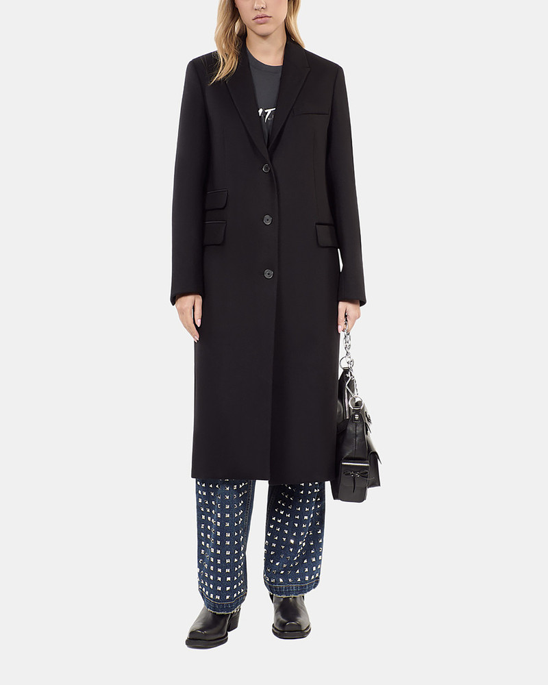 LONG BLACK WOOL-BLEND COAT 3