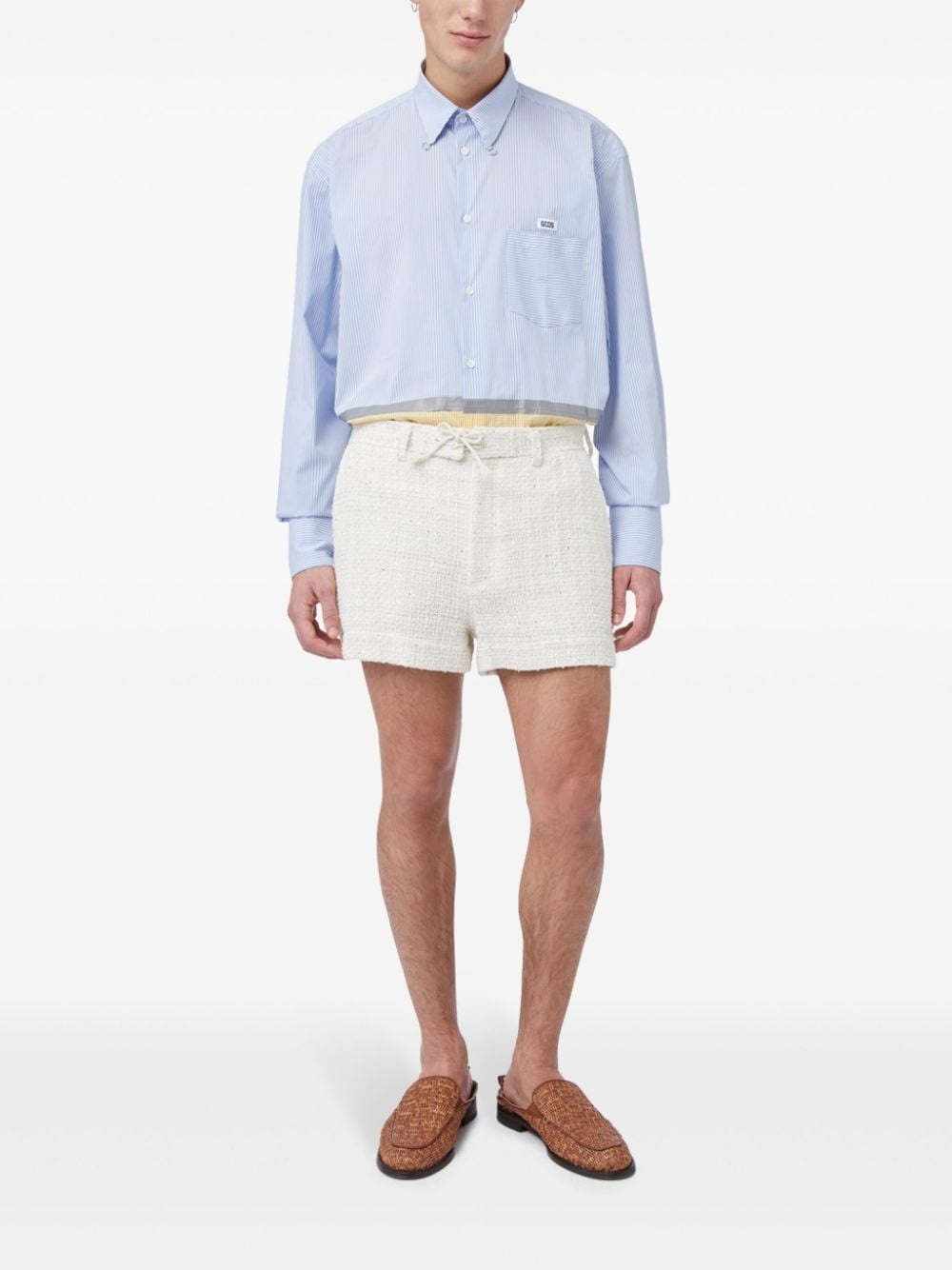 sequin-embellished tweed shorts - 4