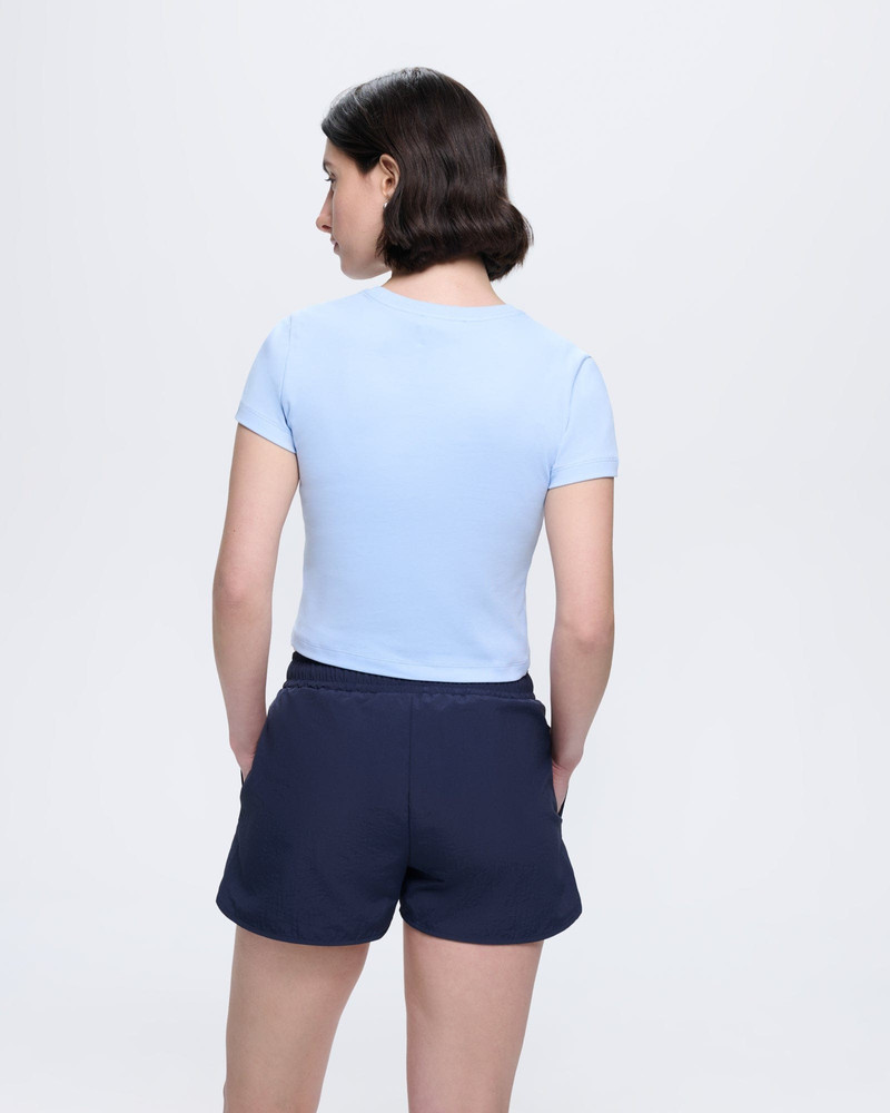 Womens Cropped T-Shirt - Wildflower Blue 5