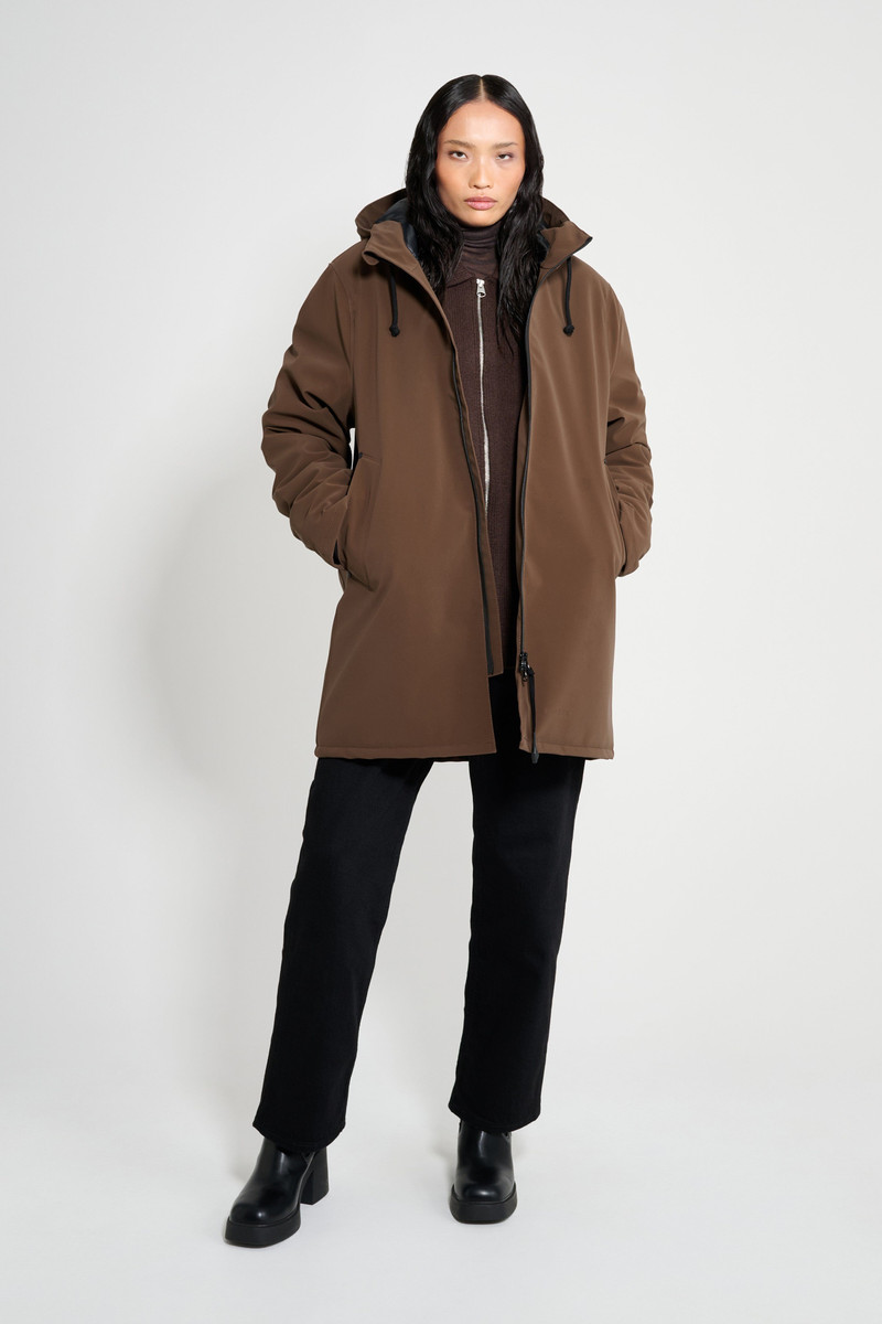 Stutterheim Stockholm Matte Winter Coat Dark Brown outlook