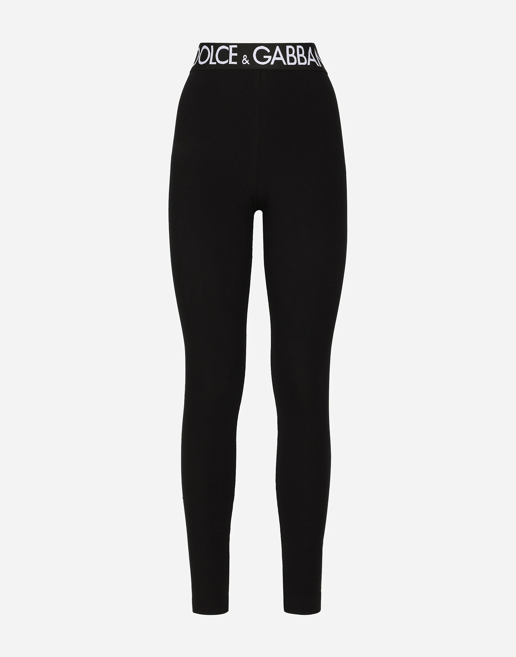 Jersey leggings with branded elastic - 1