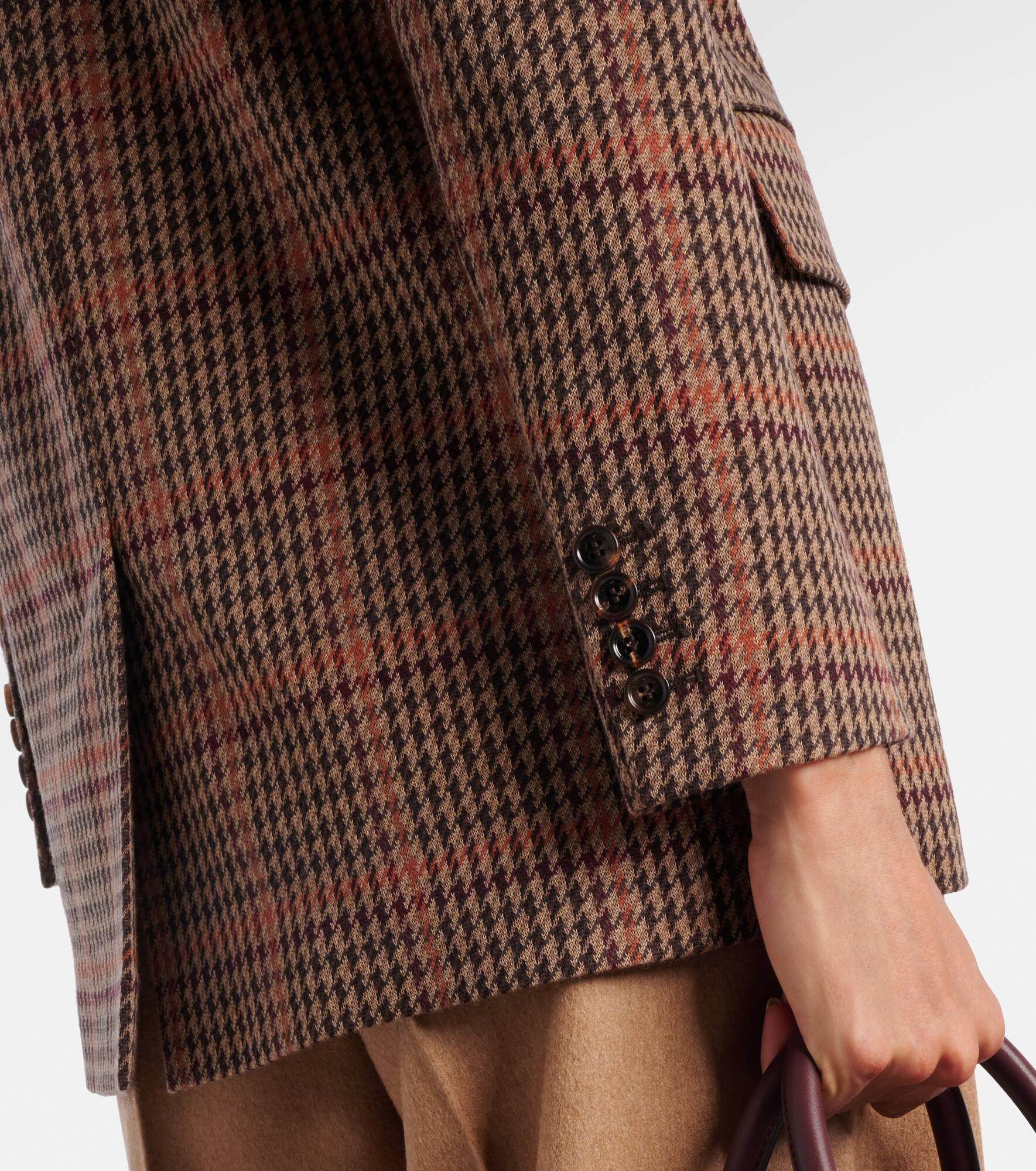 Guelfo checked wool and cotton blazer - 5