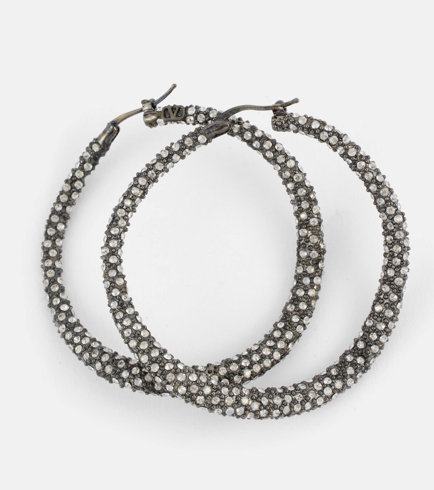 Shadowshine embellished hoop earrings - 4