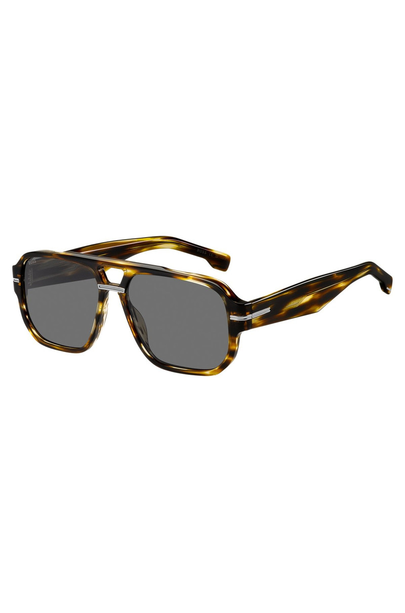 PATTERNED-ACETATE SUNGLASSES WITH SILVER-TONE DETAILS 1