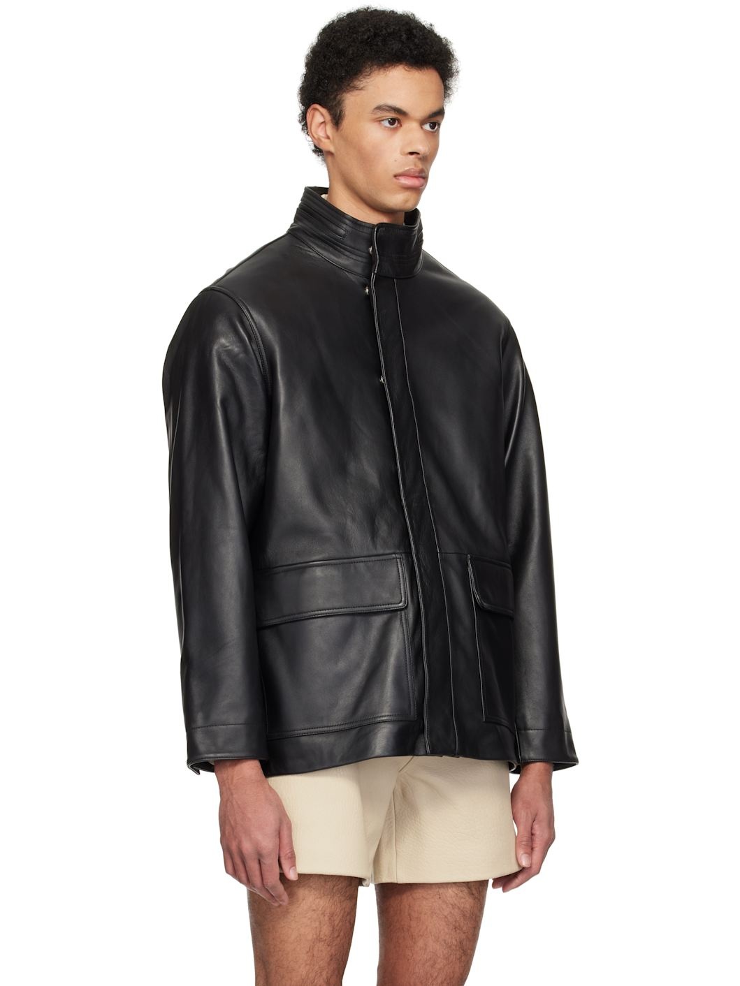 Black Fatigue Leather Jacket - 2